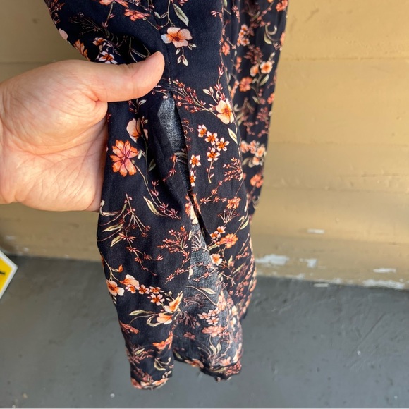 Old Navy Women's Tie-Shoulder Floral-Print Split-Front Midi Swing Dress Size S - Picture 3 of 8
